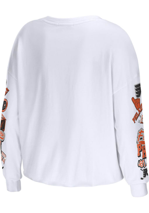 WEAR by Erin Andrews Philadelphia Flyers Womens White Celebration LS Tee