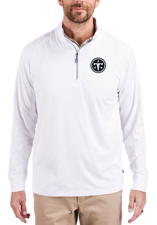 Cutter and Buck Tennessee Titans Mens White Mono Adapt Eco Knit
