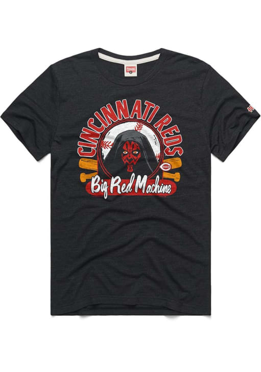 Homage Cincinnati Reds BLACK Star Wars Dark Side Short Sleeve Fashion T ...