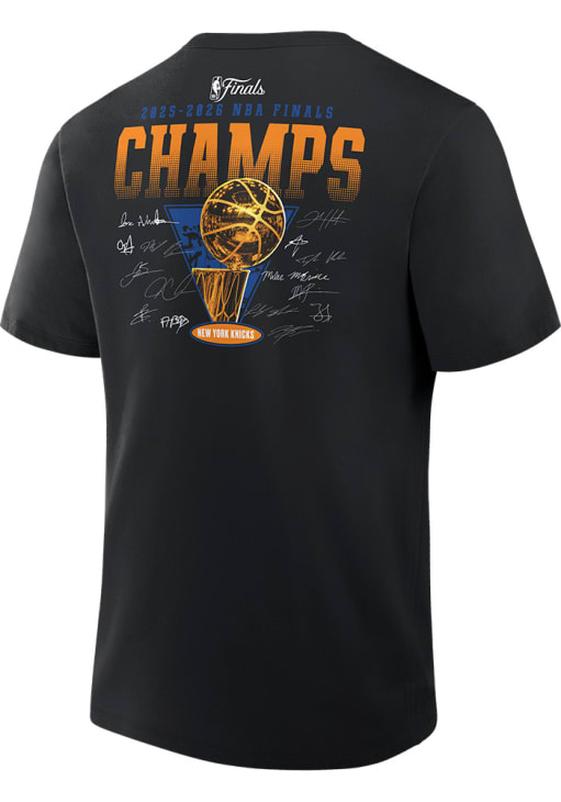 New York Knicks BLACK-HEATHER Roster Trophy Short Sleeve T Shirt