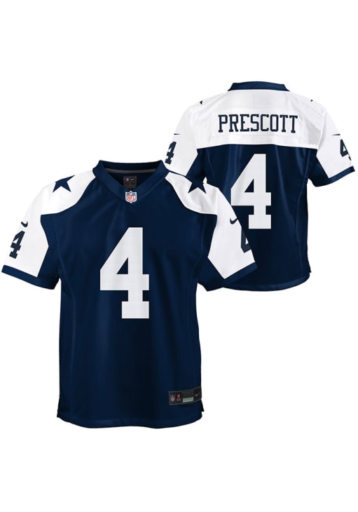 Dallas Cowboys Dak Prescott Youth Alt 1 Throwback NAVY Nike