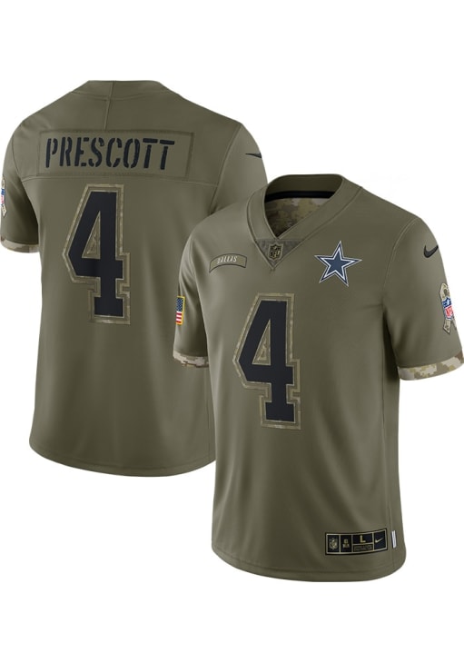 Dak Prescott Dallas Cowboys OLIVE SALUTE TO SERVICE Jersey - 41024222