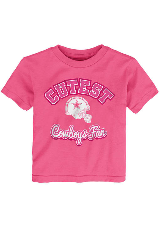 Dallas Cowboys Toddler Girls PINK Cutest Fan Short Sleeve T-Shirt