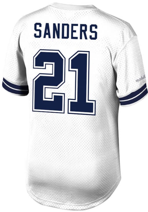 【NY購入/新品タグ付】COWBOYS Sanders 21 ユニフォーム Dallas Cowboys Deion Sanders WHITE Mesh Name and Number Throwback