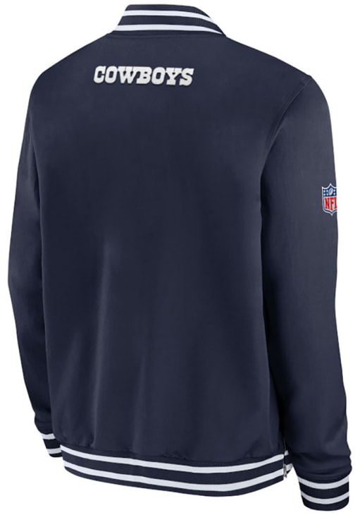 Nike Dallas Cowboys Mens NAVY Sideline Bomber Medium Weight Jacket