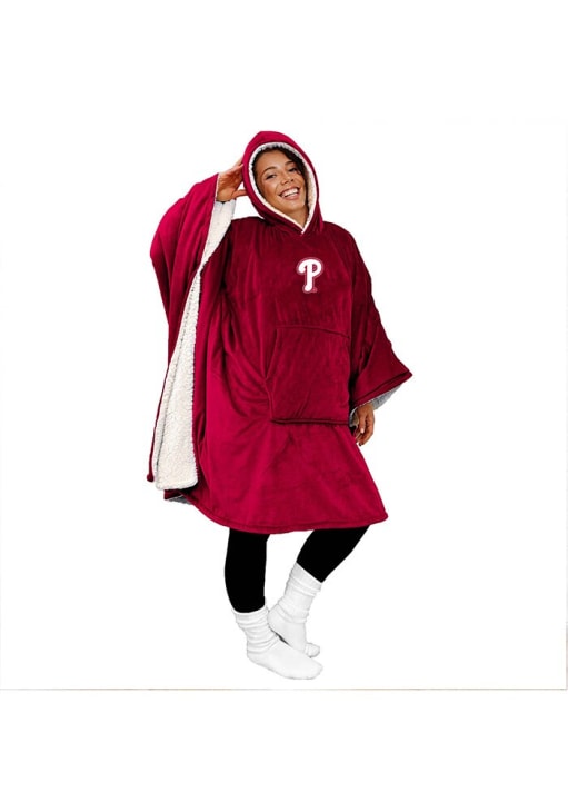 Philadelphia Phillies Red Wearable Bloncho Sherpa Fleece Blanket