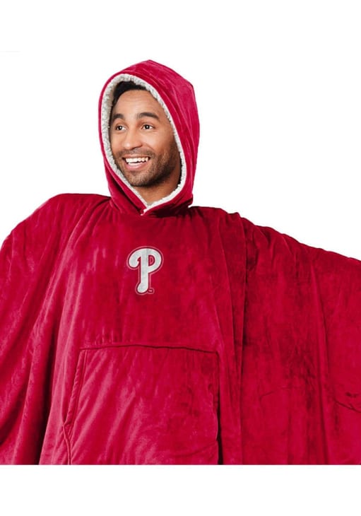 Philadelphia Phillies Red Wearable Bloncho Sherpa Fleece Blanket