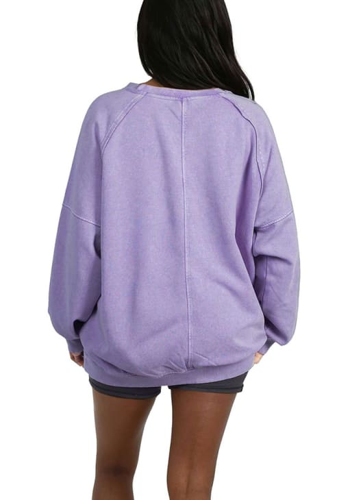 Womens PURPLE K-State Wildcats Cape Cod Long Sleeve Crew
