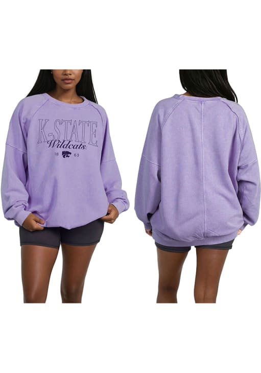 Womens PURPLE K-State Wildcats Cape Cod Long Sleeve Crew