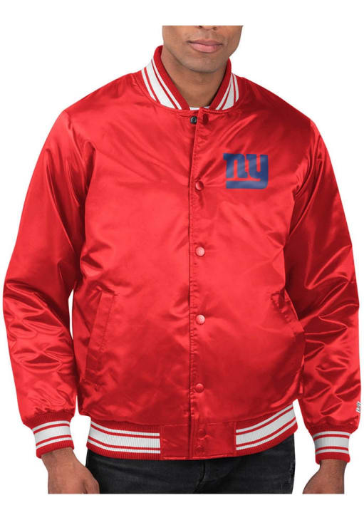 Starter New York Giants Mens Red Stacked Logo Medium Weight Jacket