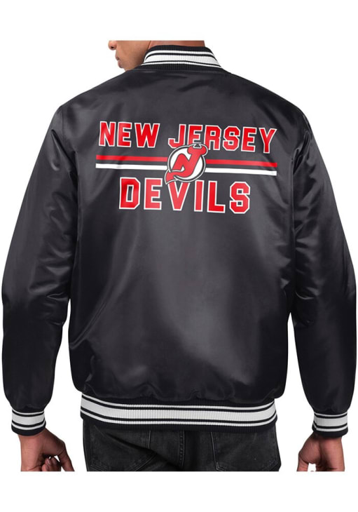 Starter New Jersey Devils Mens BLACK Stacked Logo Medium Weight