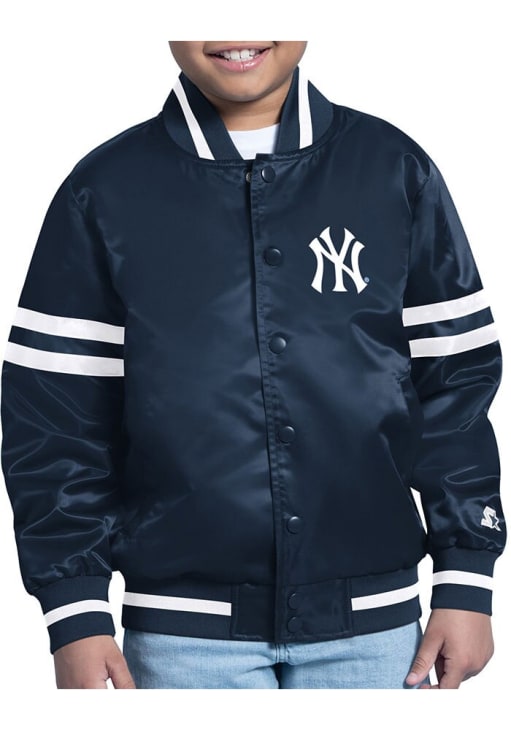 Starter New York Yankees Youth NAVY Stacked Logo Medium Jacket