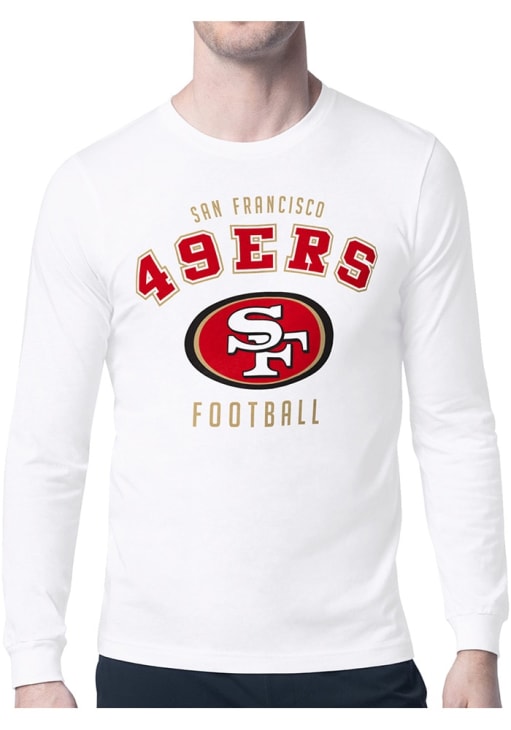 秋SALE 49ERS フットボール TシャツALSTYLE ホワイトUSA Starter San Francisco 49ers Logo Long Sleeve T Shirt White - 43440680