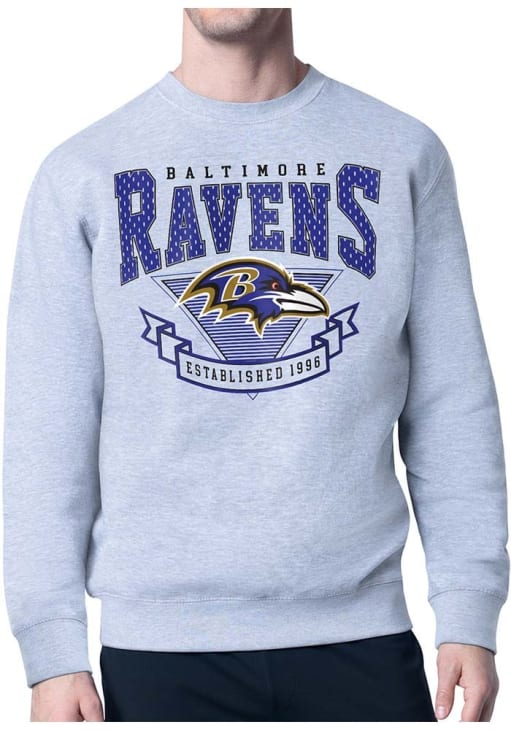 THE RAVENS スウェット グレー Mサイズ Starter Baltimore Ravens Mens HEATHER GREY 80s Logo Crew