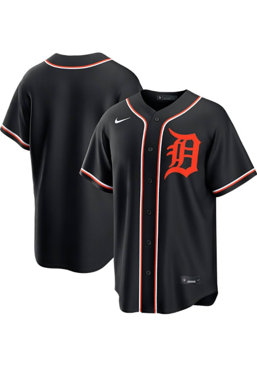 Detroit Tigers Mens Nike Replica BLACK Carbon Fashion Jersey