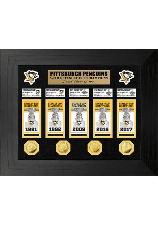 Pittsburgh Penguins 5x Stanley Cup Champions Banner Collection