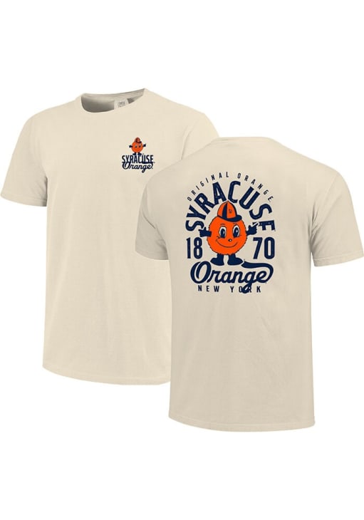 Syracuse Orange IVORY Vintage Mascot Overlay Short Sleeve T Shirt