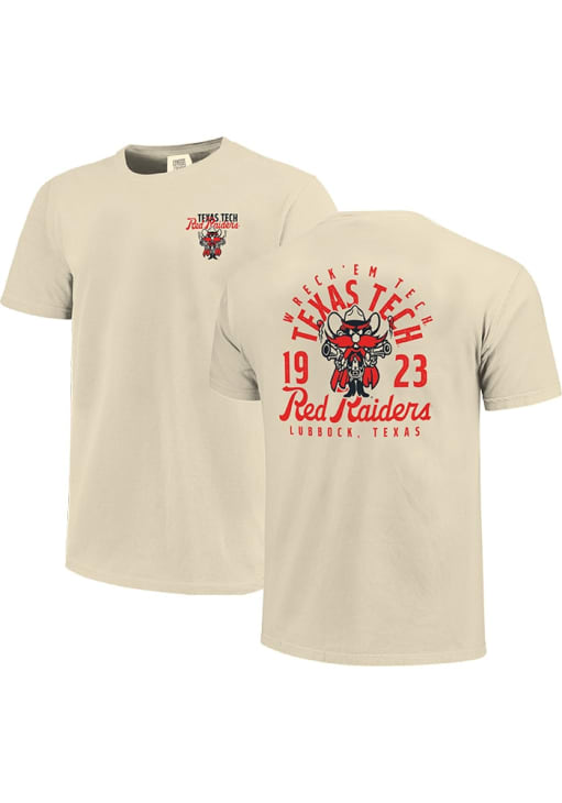 Texas Tech Red Raiders IVORY Overlay Mascot Short Sleeve T Shirt
