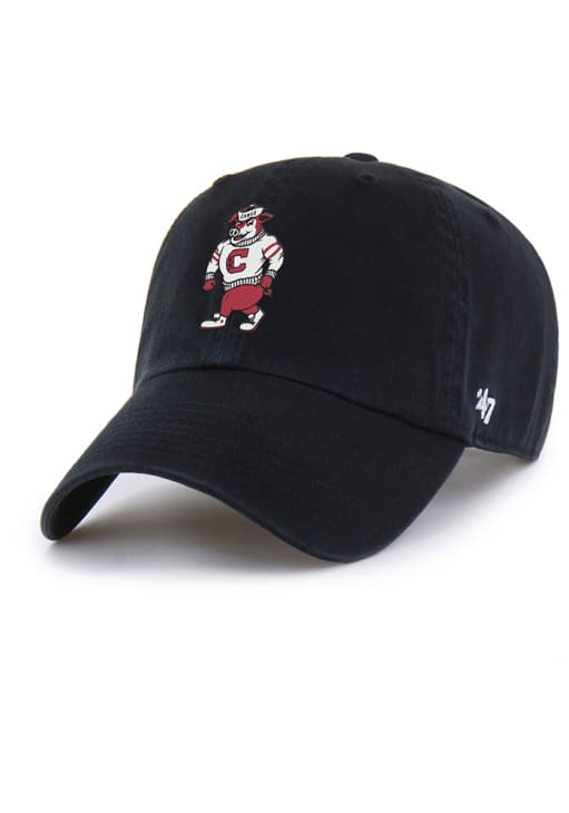 47 Carolina Hurricanes BLACK Retro Team Mascot Clean Up Adjustable