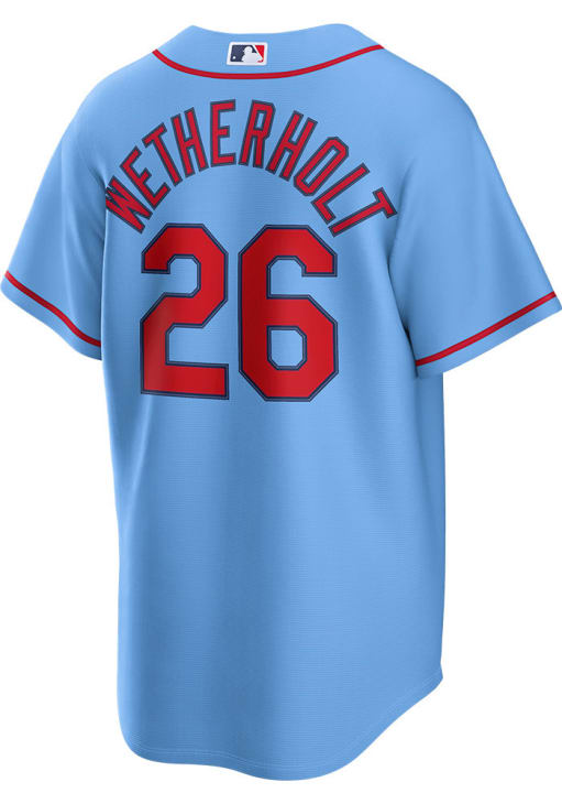 JJ Wetherholt St Louis Cardinals Mens Replica LIGHT BLUE Alternate