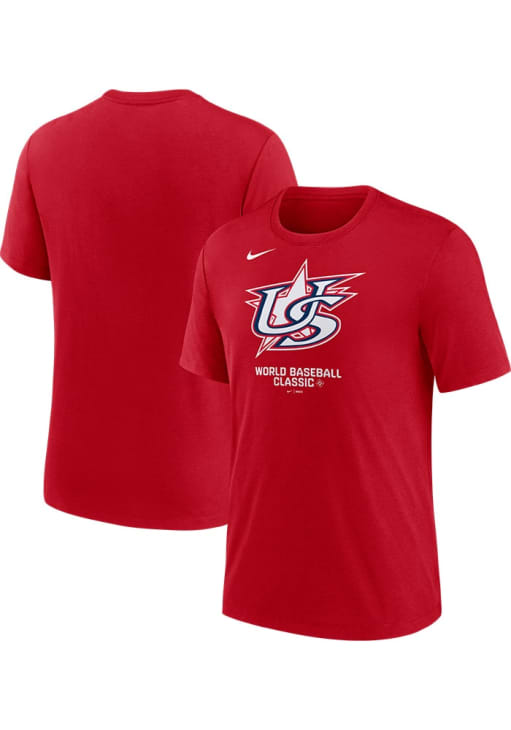 Nike USA Red Logo Triblend World Baseball Classic Short Sleeve