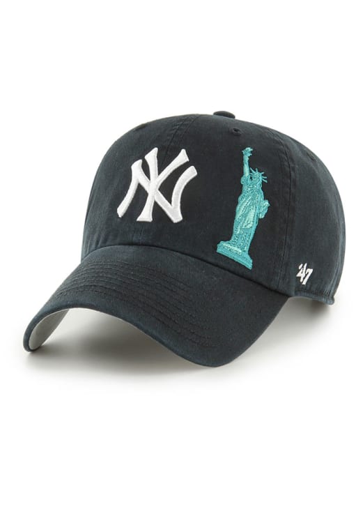 47 New York Yankees BLACK City Icon Clean Up Adjustable Hat - 47000310