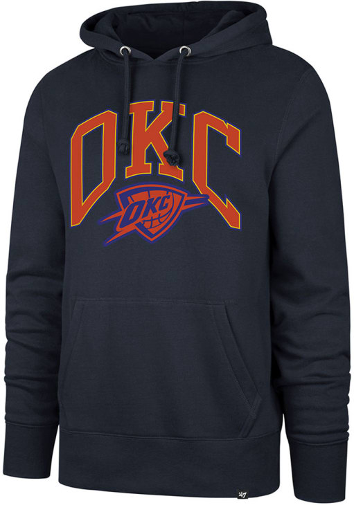 47 Oklahoma City Thunder Mens NAVY City Edition Headline Hoodie 47 Oklahoma City Thunder Mens NAVY City Edition Headline Hoodie