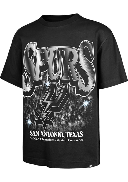 47 San Antonio Spurs BLACK Flashbulb Foundation Short Sleeve