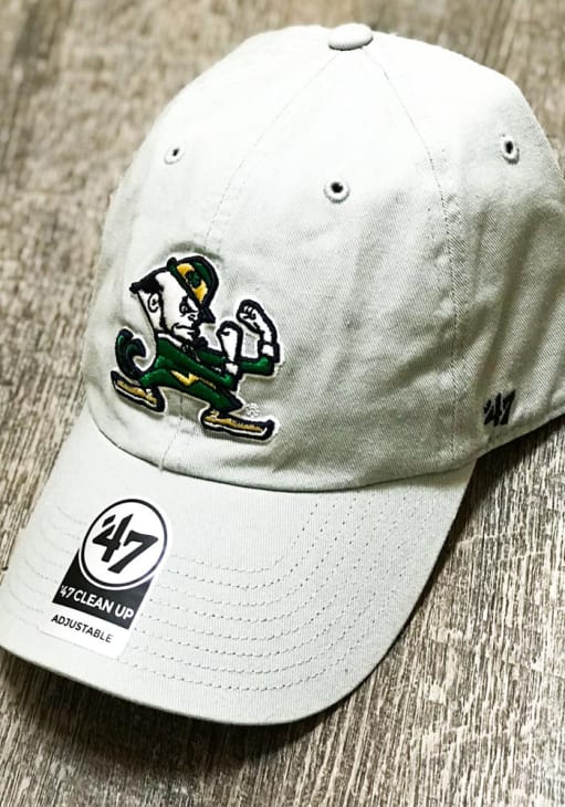 47 Notre Dame Fighting Irish GRAY Clean Up Adjustable Hat - 48002476