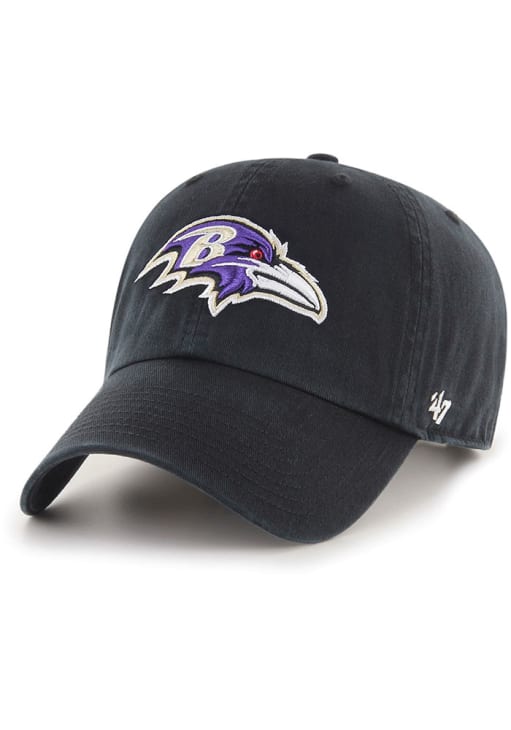47 Baltimore Ravens BLACK Clean Up Adjustable Hat - 48004847