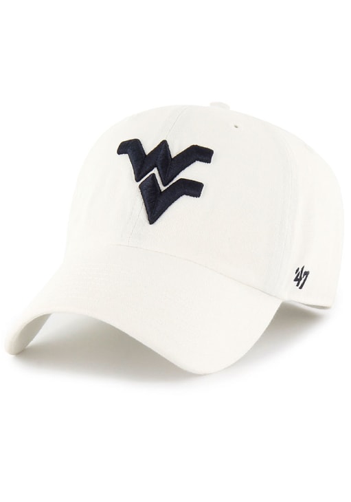 47 West Virginia Mountaineers WHITE Clean Up Adjustable Hat - 48009302