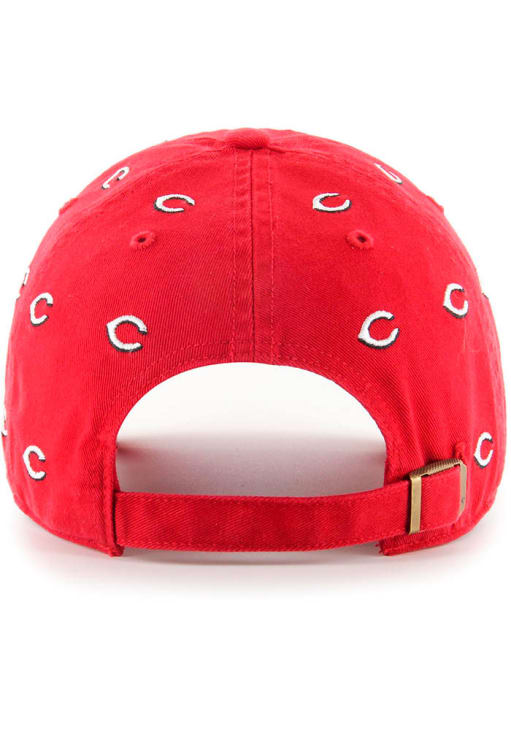 Women Cincinnati Reds Hat Strapback 47 Brand Clean Up Red MLB Rosie Red Mascot Cincinnati Reds 47 Womens Red Confetti Clean Up Adjustable  main image 2