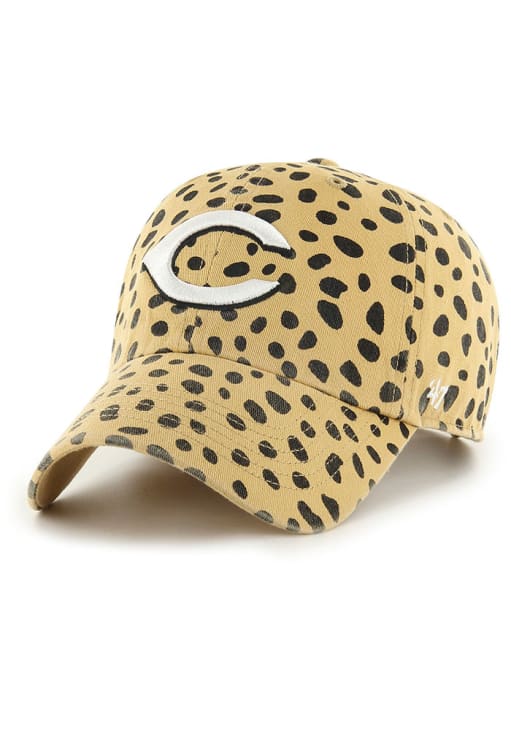 Cincinnati Reds 47 Womens TAN Cheetah Clean Up Adjustable Hat