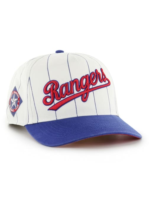 47 Texas Rangers WHITE Double Header Pinstripe Hitch Adjustable
