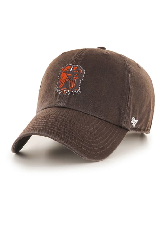 47 Cleveland Browns BROWN Dawg Pound Logo Clean Up Adjustable Hat