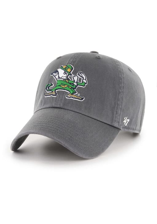47 Notre Dame Fighting Irish CHARCOAL Clean Up Adjustable Hat