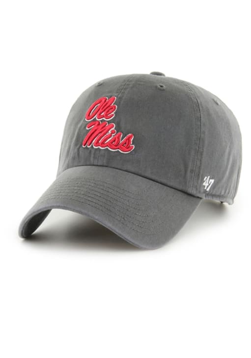 47 Ole Miss Rebels CHARCOAL Clean Up Adjustable Hat - 48016170
