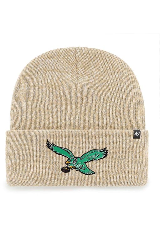 Philadelphia Eagles 47 KHAKI Retro Bird Brain Freeze Knit Hat