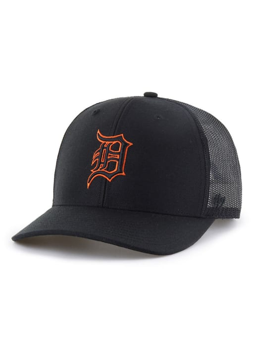 47 Detroit Tigers BLACK Outline Trucker Adjustable Hat - 48023423