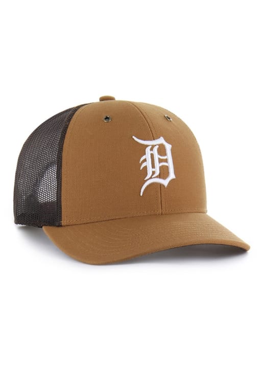 47 Detroit Tigers BROWN Carhartt Trucker Adjustable Hat - 48025074