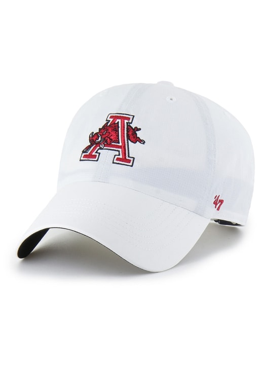 White Razorback Hat 47 Arkansas Razorbacks White brrr Clean Up Adjustable Hat - 48025374