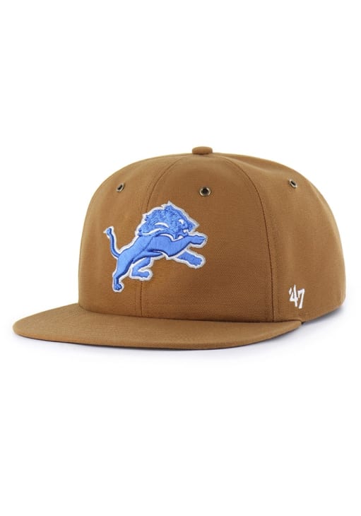 Detroit Lions 47 BROWN Carhartt Captain RL Snapback Hat - 48026376