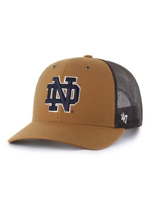 47 Notre Dame Fighting Irish BROWN Carhartt Trucker Adjustable Hat