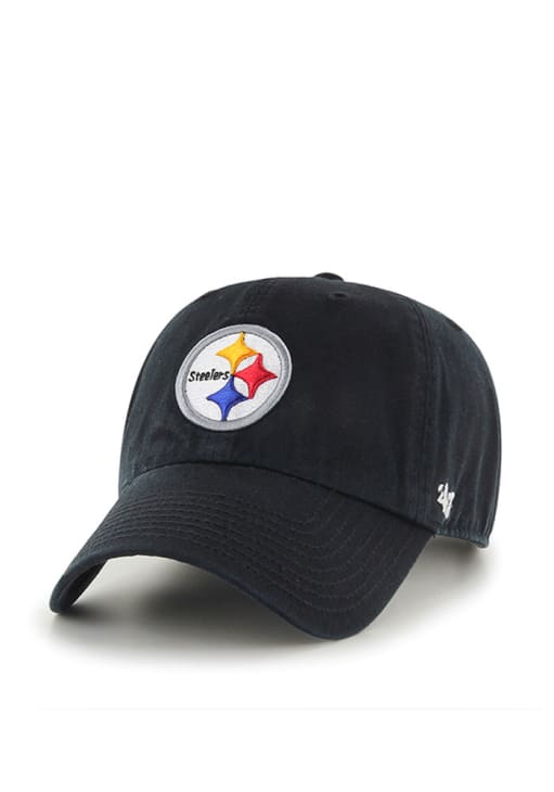47 Pittsburgh Steelers BLACK Clean Up Adjustable Hat - 4808049