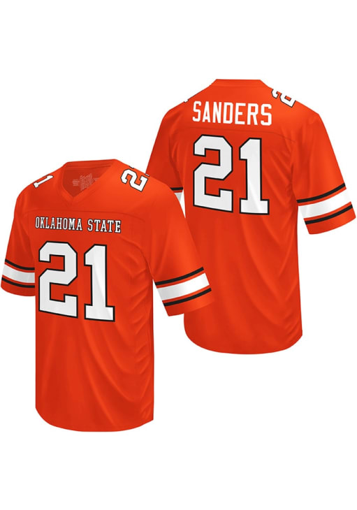 Barry Sanders Mens ORANGE Oklahoma State Cowboys Player Football