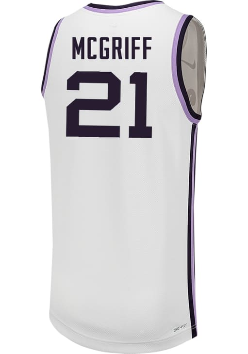 Khamari McGriff Mens White K-State Wildcats NIL Name And Number