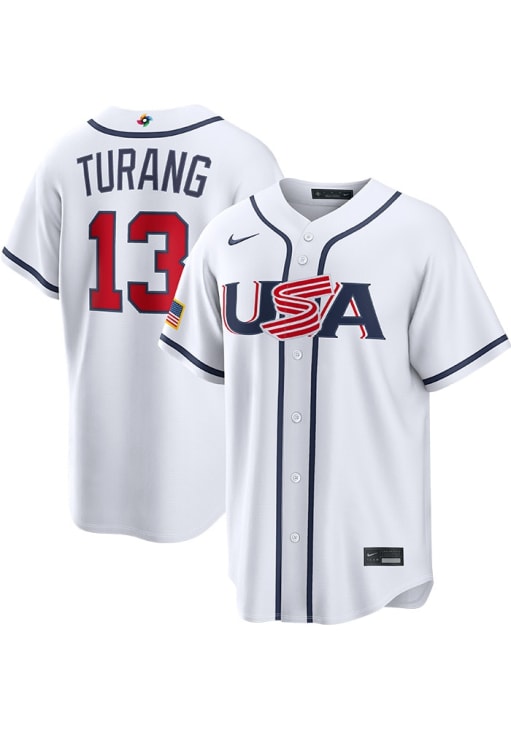 Brice Turang USA Mens White World Baseball Classic Limited