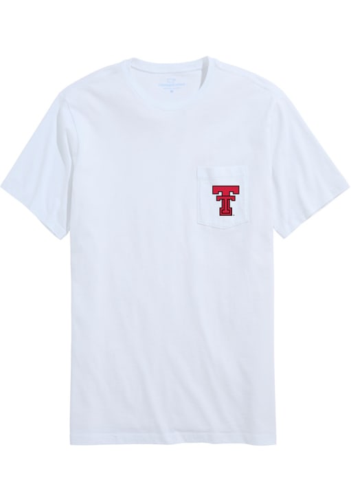 Vineyard Vines Texas Tech Red Raiders White Cap PKT Short Sleeve T