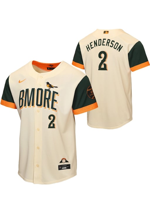 ミュージシャン BABYL BASEBALL JERSEY M INTUIT DOME Baltimore Orioles Gunnar Henderson Youth CREAM City Connect Home