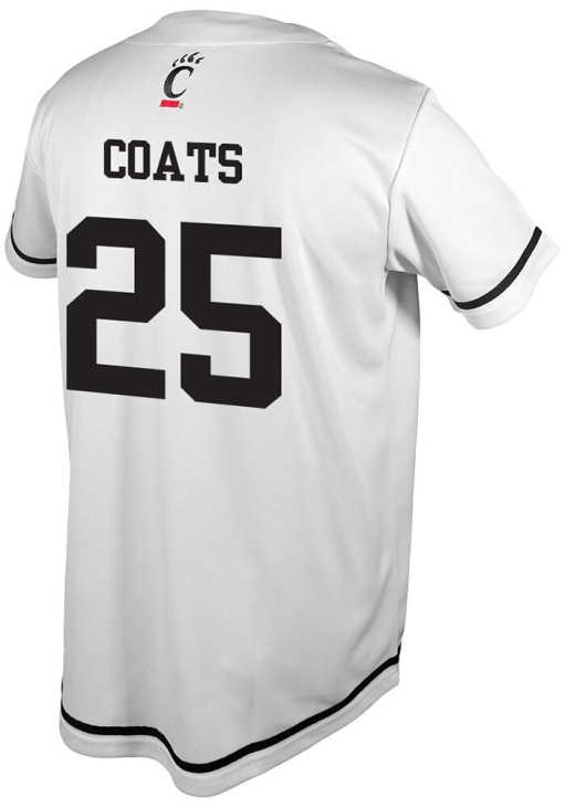 Quinton Coats Mens White Cincinnati Bearcats NIL Baseball Jersey